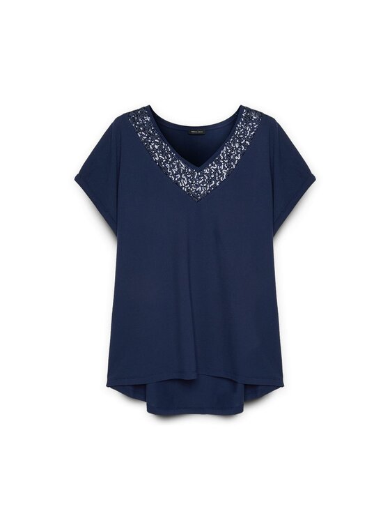 Fiorella Rubino Fiorella Rubino T-shirt G008L008329N034 Blu Regular Fit