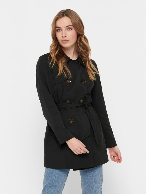 ONLY Trenčkot 15191821 Čierna Regular Fit