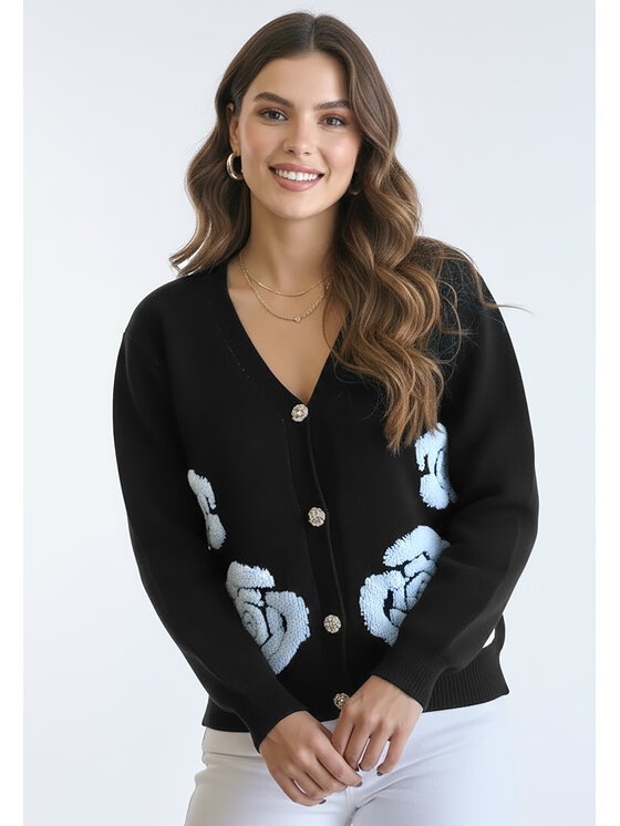 FIGL FIGL Ζακέτα M1275 Μαύρο Regular Fit