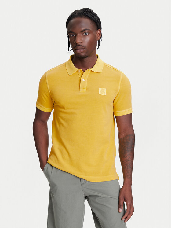 United Colors Of Benetton United Colors Of Benetton Тениска с яка и копчета 3089U302D Жълт Regular Fit