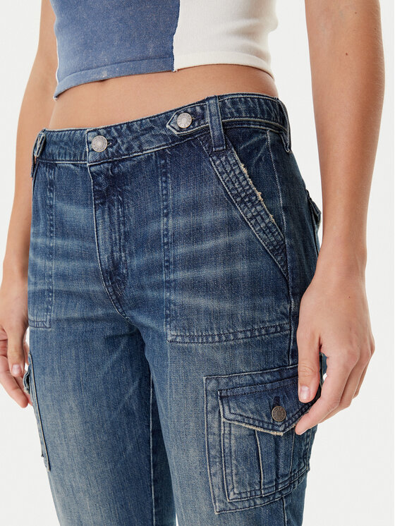 Guess Guess Traperice W5YA2D D5R0D Tamnoplava Straight Leg