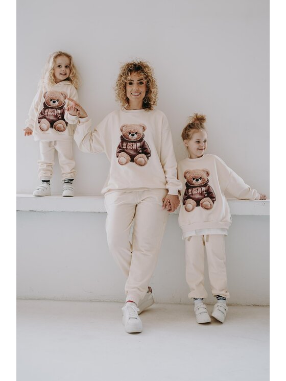 Bejbi Story Bejbi Story Bluza Bluza oversize Biscuit Teddy z kapturem Écru Oversize