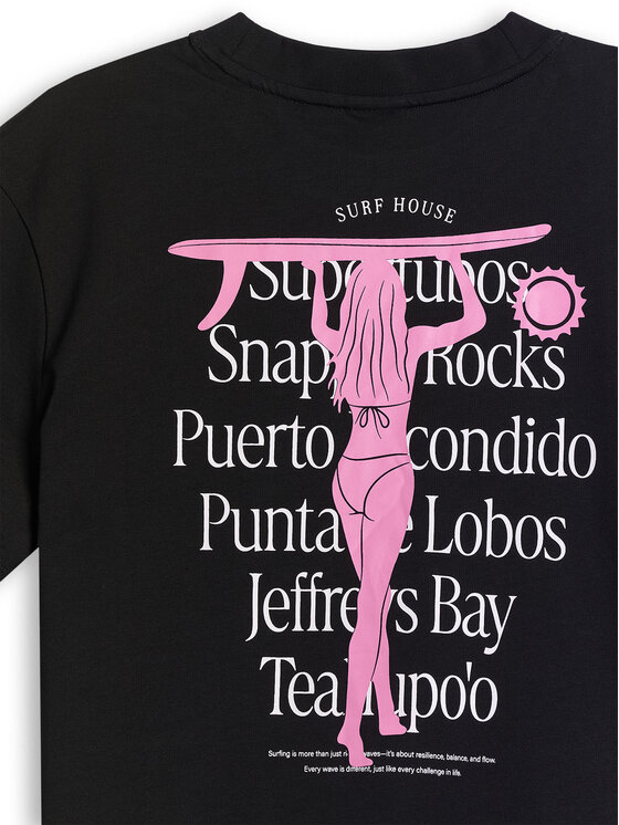 4F 4F T-Shirt FOB SUMMER Czarny Loose Fit