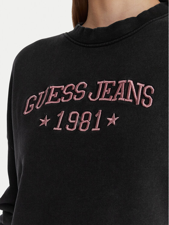 Guess Jeans Guess Jeans Mikina W6RQ04 KCPR1 Čierna Regular Fit