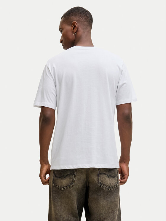 Jack & Jones Jack & Jones T-krekls Holiday Cartoon 12287550 Balts Relaxed Fit