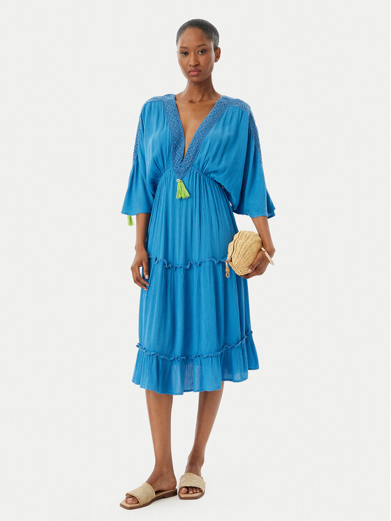 Selmark Selmark Rochie de plajă BO195 Albastru Regular Fit
