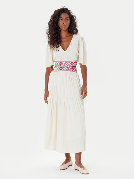 Desigual Desigual Sommerkleid Element 25SWVW98 Weiß Regular Fit