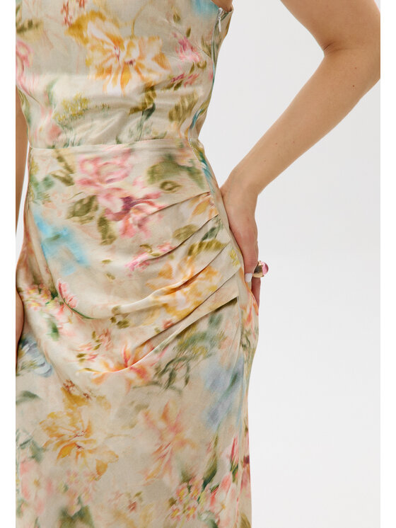 Mirons Mirons Sukienka wieczorowa PRINT Beżowy Feminine Fit