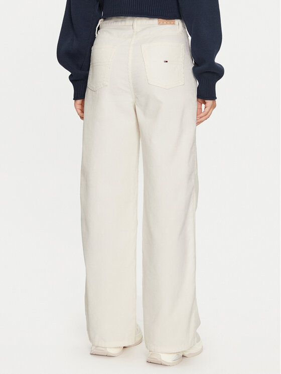 Tommy Jeans Tommy Jeans Hlače iz tkanine Claire DW0DW19917 Écru Loose Fit