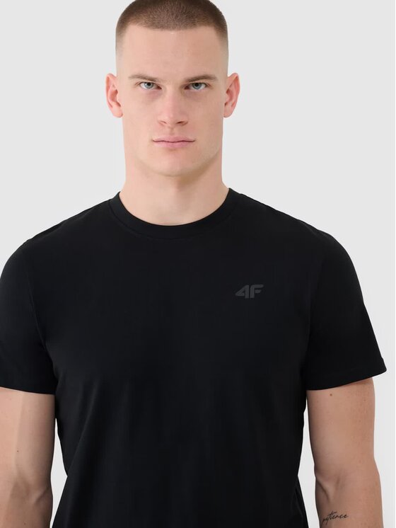 4F 4F Tričko 4FWMM00TTSHM2256-20S Čierna Regular Fit