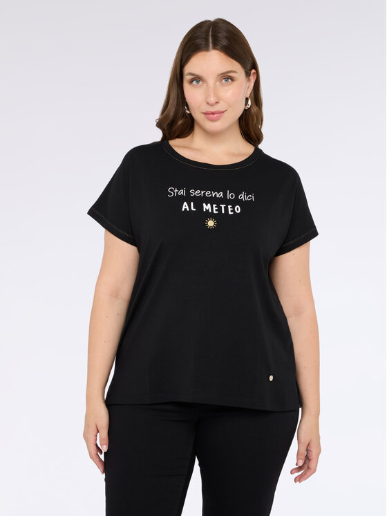 Fiorella Rubino Fiorella Rubino T-shirt G211L008516N033 Nero Regular Fit