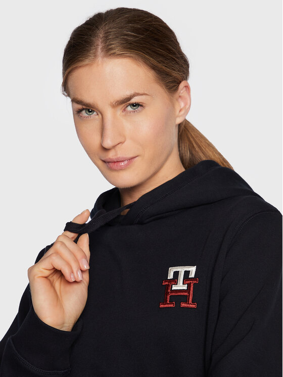 Tommy Hilfiger Tommy Hilfiger Mikina Monogram WW0WW37434 Tmavomodrá Regular Fit