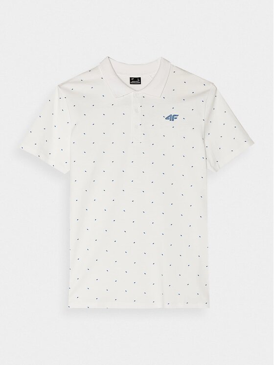 4F 4F Polokošeľa 4FWSS26TPTSM0949-10S Biela Regular Fit