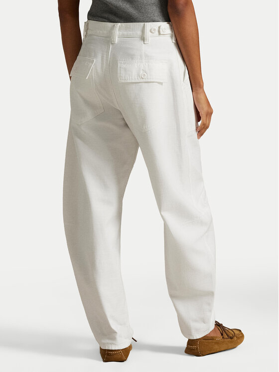 Polo Ralph Lauren Polo Ralph Lauren Medžiaginės kelnės 211A93147001 Balta Relaxed Fit