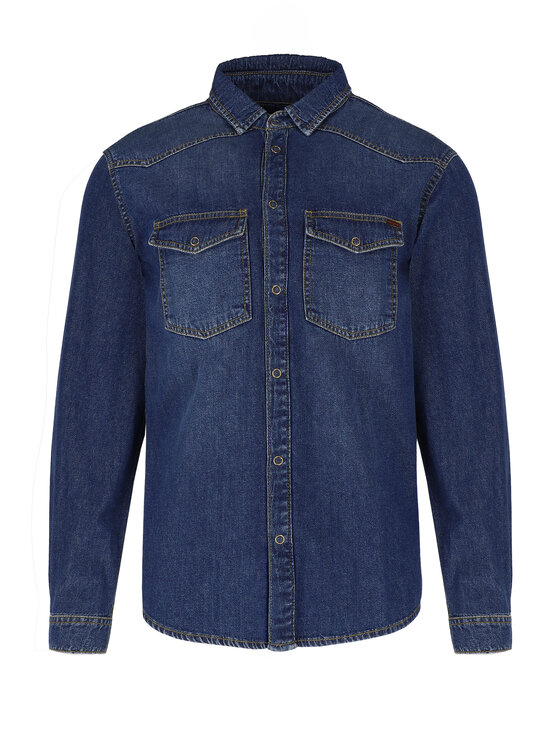 Volcano Volcano Koszula K-MIRACUL Niebieski Regular Fit