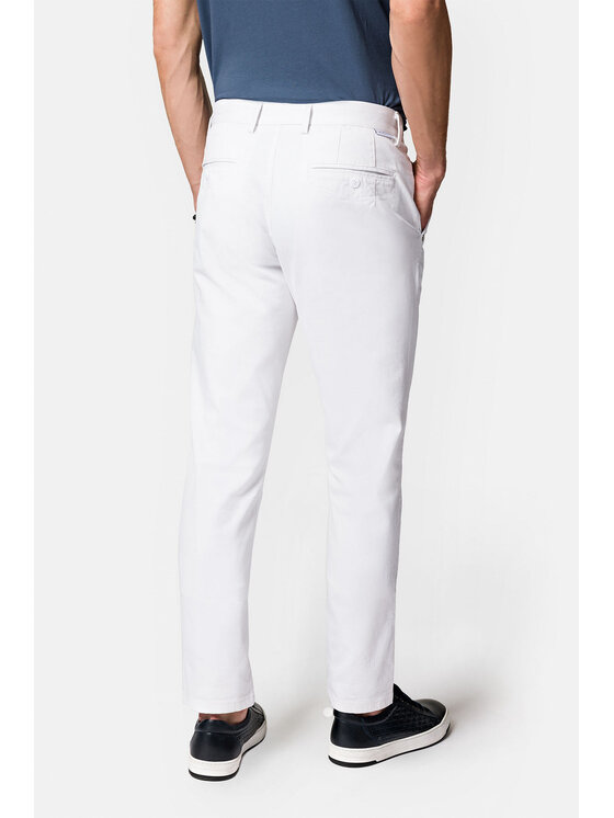 Lancerto Lancerto Spodnie materiałowe Monaco SP082123000007 Biały Slim Fit
