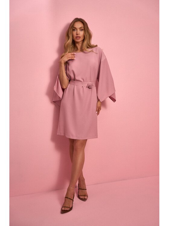 Made of Emotion Made of Emotion Sukienka koktajlowa M908 Różowy jasny A-Line Fit