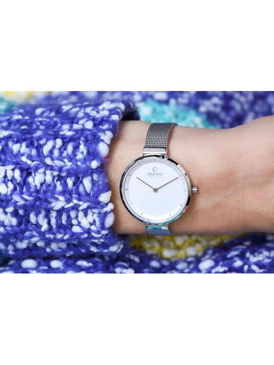 Obaku Obaku Zegarek V225LXCIMC Srebrny