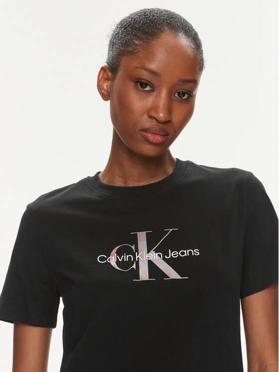 Calvin Klein Jeans Calvin Klein Jeans Marškinėliai Diffused Monologo J20J223264 Juoda Regular Fit