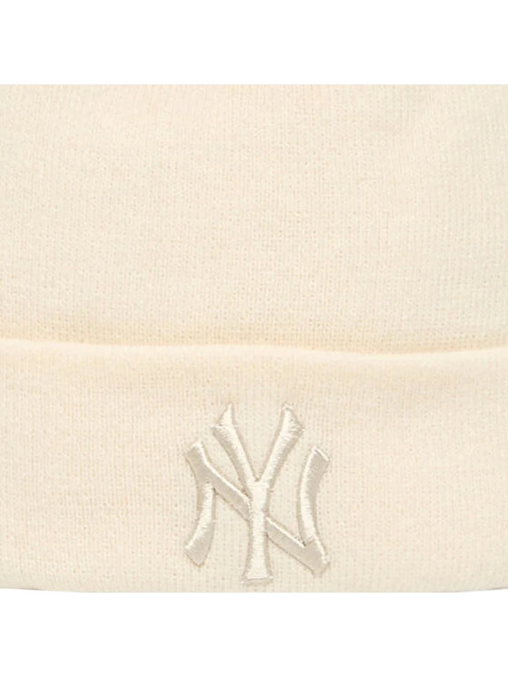 New Era New Era Berretto Wmns Metallic Bobble Beanie New York Yankees Hat Beige