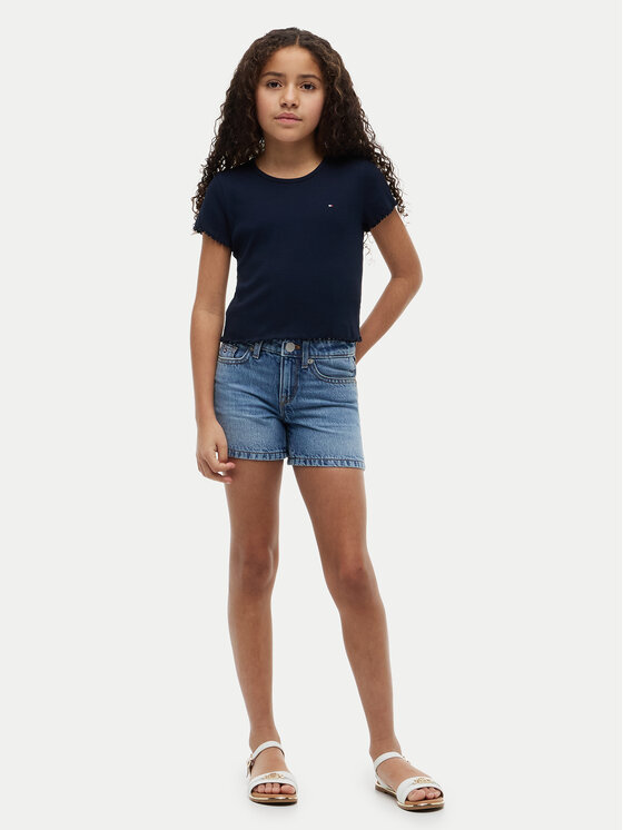Tommy Hilfiger Tommy Hilfiger T-Shirt KG0KG08590 Tmavomodrá Slim Fit