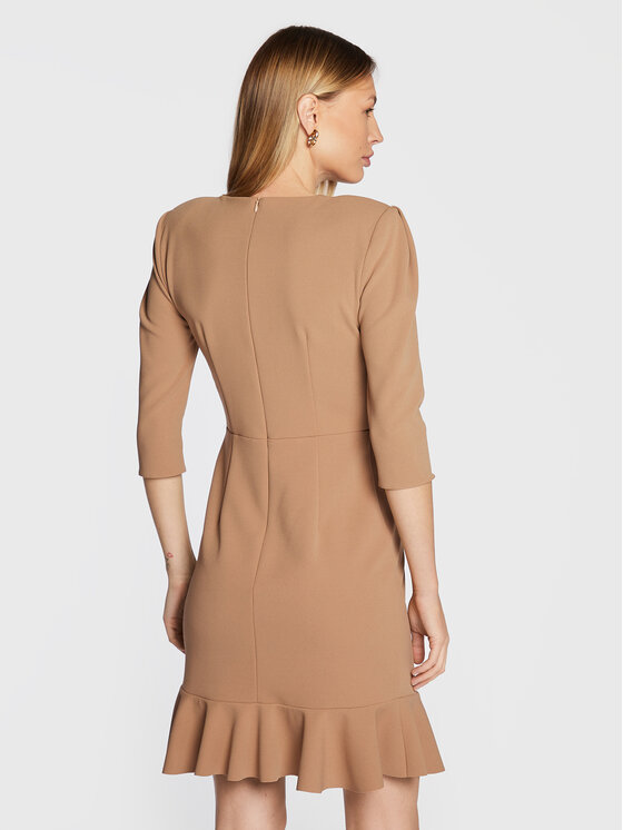 Rinascimento Rinascimento Коктейлна рокля CFC0111065003 Бежов Regular Fit