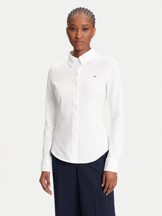 Tommy Hilfiger Tommy Hilfiger Cămașă 1985 WW0WW43528 Écru Slim Fit