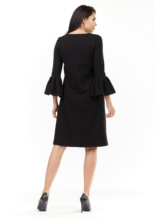 Awama Awama Vestito di maglia A207 Nero Basic Fit