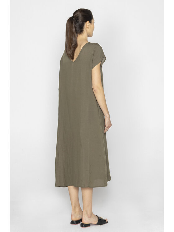 Deni Cler Milano Deni Cler Milano Sukienka letnia T-DC-3276-E2-20-42-1 Zielony Loose Fit