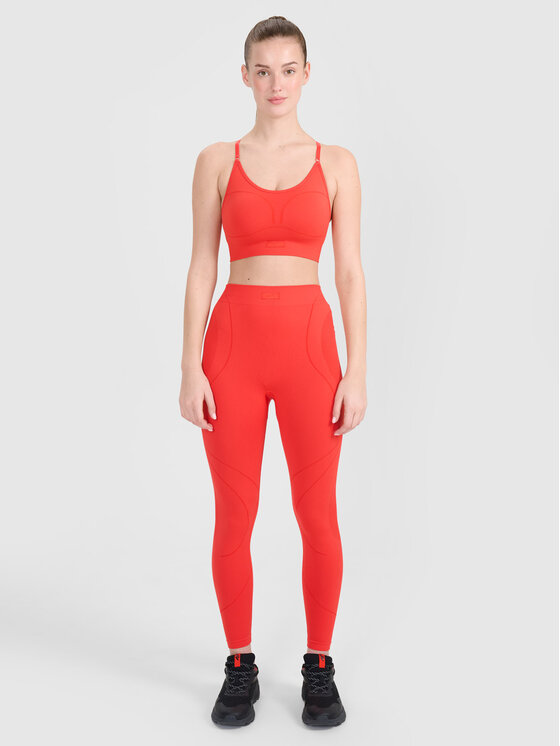 4F 4F Biustonosz sportowy TRAINING SEAMLESS Czerwony