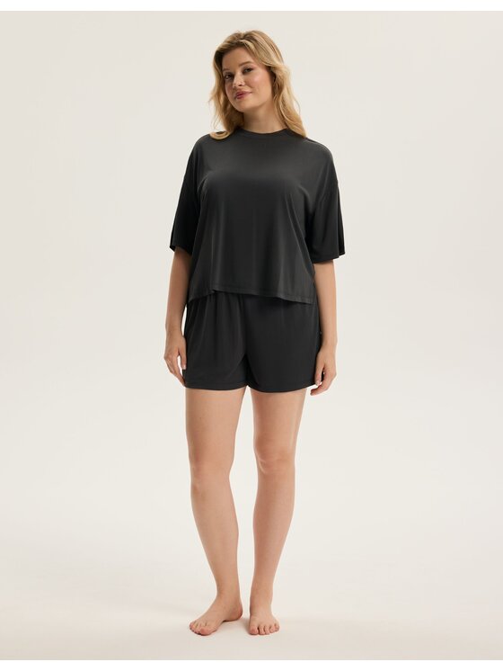 Esotiq Esotiq Bluzka 43916 Szary Regular Fit