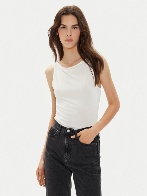 Pieces Top Anora 17148788 Blanc Regular Fit