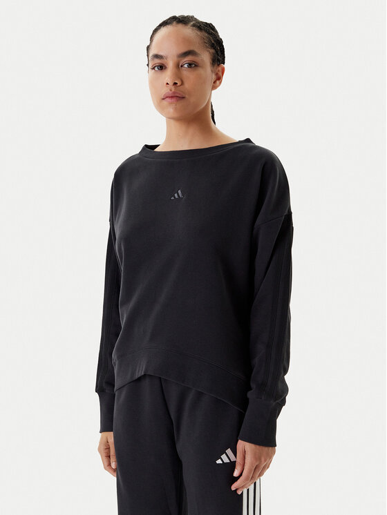 adidas adidas Bluză Seasonal Essentials 3-Stripes JM1900 Negru Regular Fit