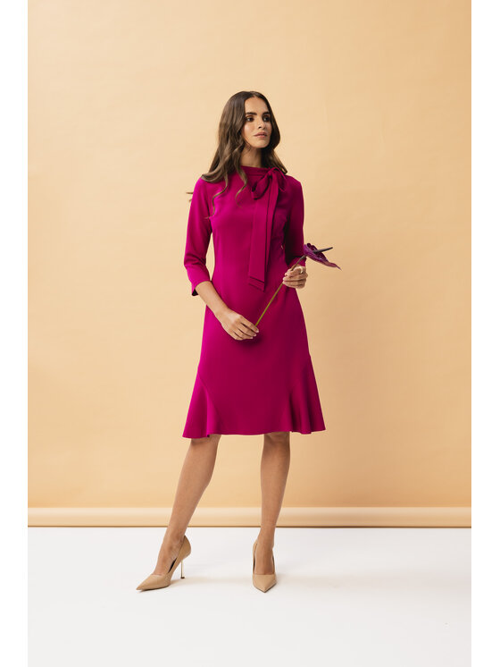 Stylove Stylove Sukienka koktajlowa S346 Fioletowy Modern Fit
