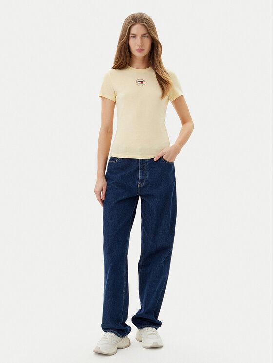 Tommy Jeans Tommy Jeans T-shirt Essential DW0DW20316 Žuta Slim Fit