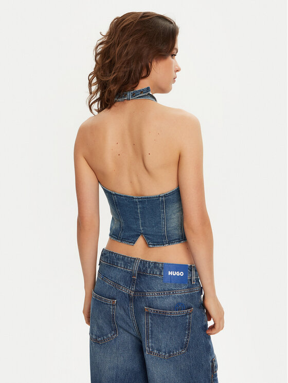 One Teaspoon One Teaspoon Top 26601 Niebieski Slim Fit