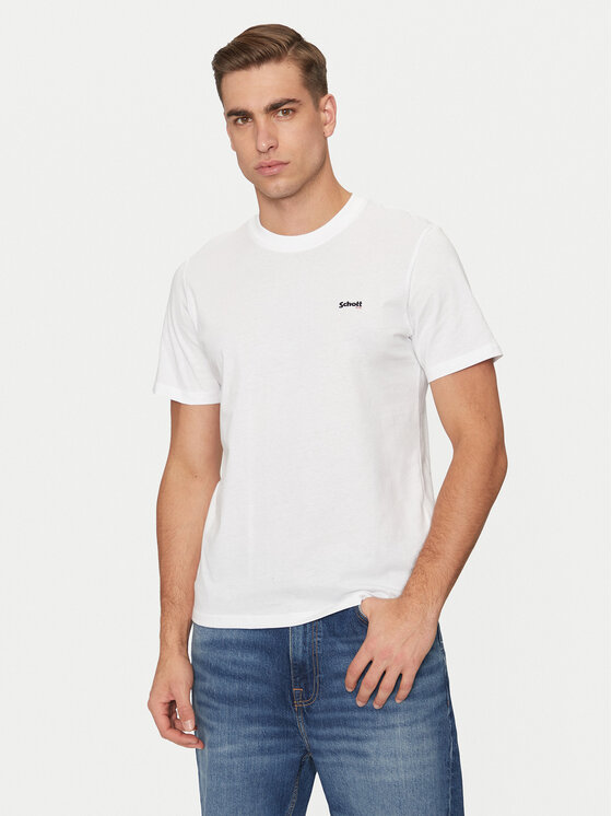 SCHOTT N.Y.C. Tričko TSCLAWS1 Biela Regular Fit