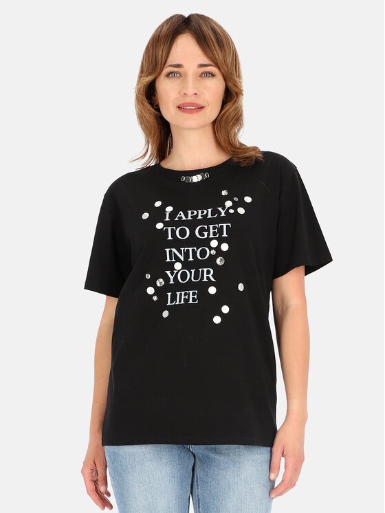 T-Shirt Perso, Rozmiar 36, Czarne, TCE245023F