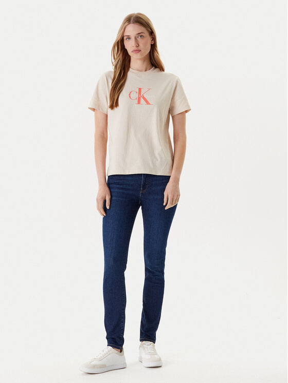 Calvin Klein Jeans Calvin Klein Jeans T-Shirt Hero Classic LV047B865G Beżowy Regular Fit