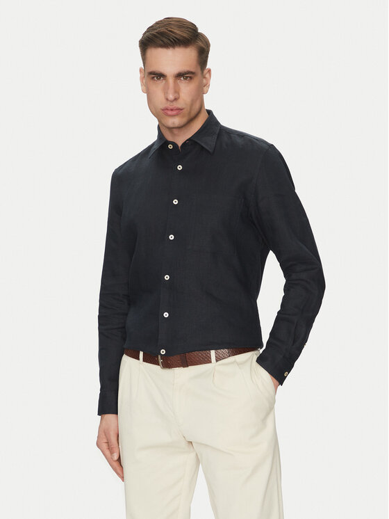 Marc O'Polo Košeľa M23 7428 42318 Tmavomodrá Regular Fit