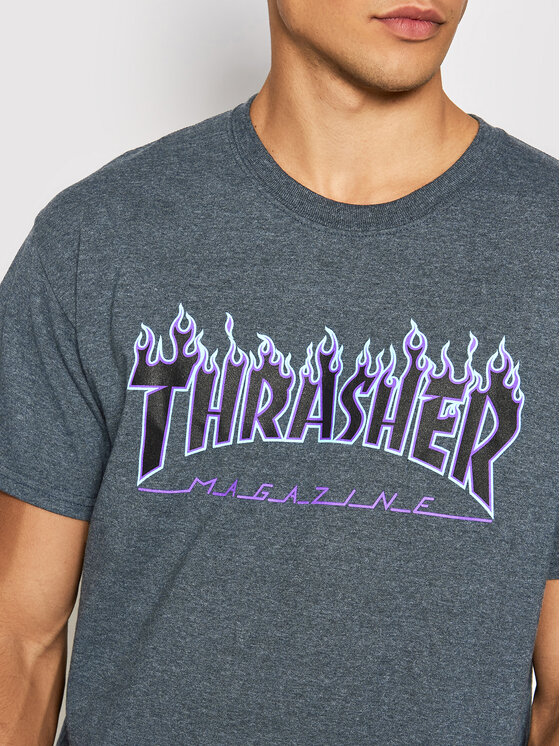 Thrasher Thrasher T-Shirt Flame Dunkelblau Regular Fit