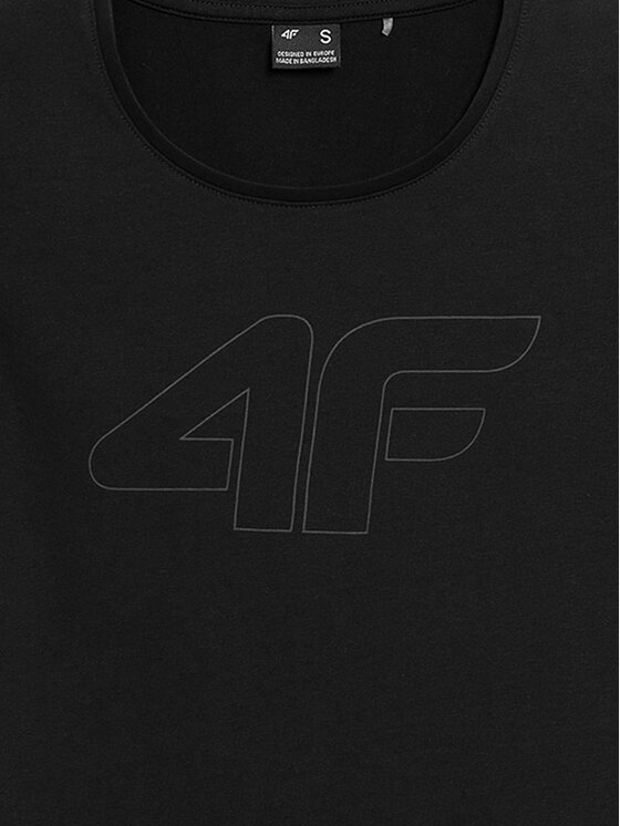4F 4F T-Shirt 4FWMM00TTSHF1846 Czarny Slim Fit