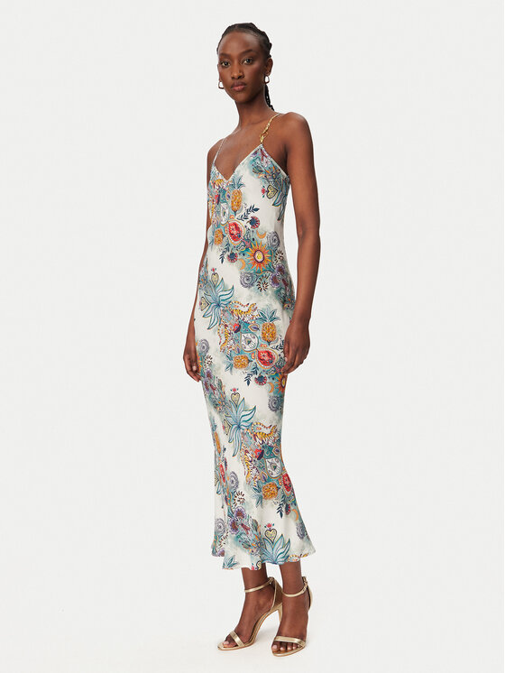 Just Cavalli Just Cavalli Rochie de vară 80PAO925 NS837 Albastru celest Slim Fit
