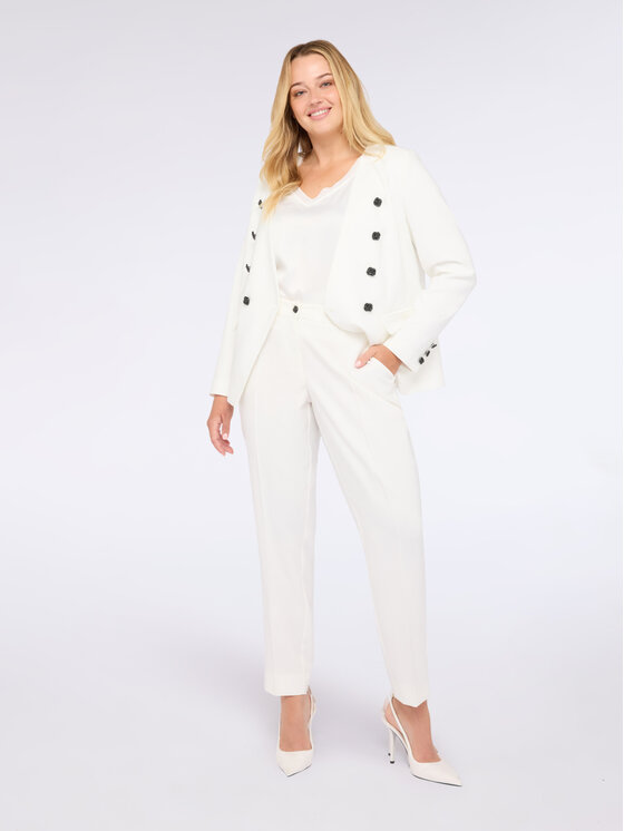 Fiorella Rubino Fiorella Rubino Spodnie materiałowe P168T004997N011 Biały Regular Fit