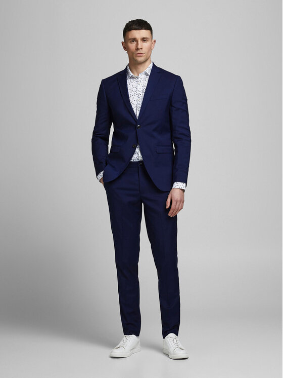 Jack&Jones Jack&Jones Kostiumas Franco 12181339 Tamsiai mėlyna Super Slim Fit