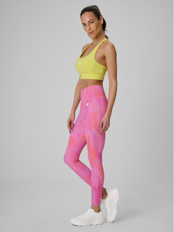 4F 4F Legginsy ACTIVE BY NATURE Czerwony Slim Fit