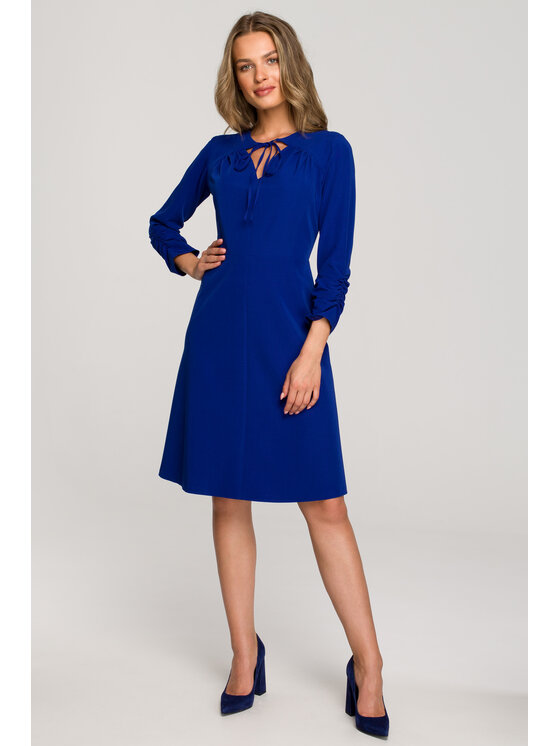 Stylove Stylove Koktejlové šaty S325 Modrá Regular Fit