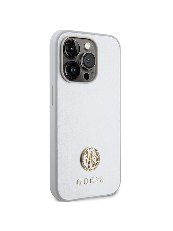 Guess Guess Etui na telefon iPhone 15 Pro Srebrny
