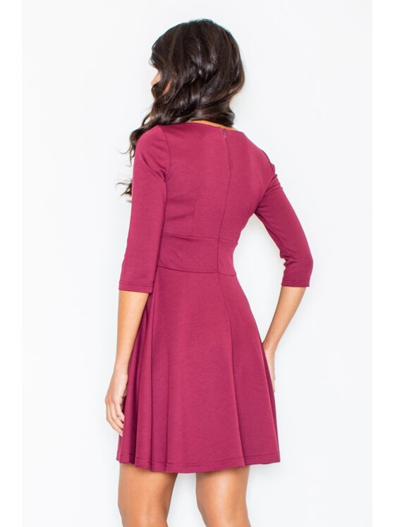 FIGL FIGL Šaty M081 Bordová Slim Fit