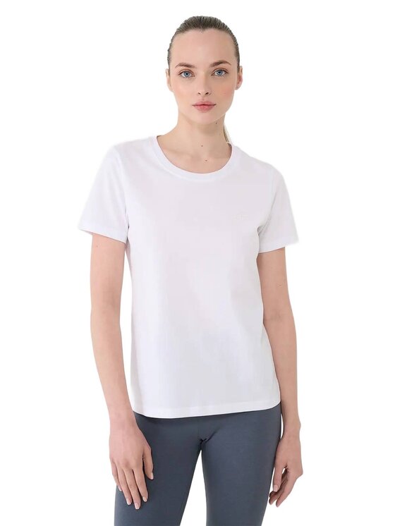 4F 4F T-Shirt FWMM00TTSHF2356-10S Λευκό Regular Fit